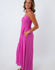 Fully lined pink airy dress, casual pink midi dress, relaxed pink midi dress, pink Z Supply dress