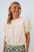 Brooklyn Ivory Mixed Media Bubble Top