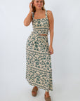 Z Supply Everglade Leya Tera Paisley Maxi Skirt and smocked top set