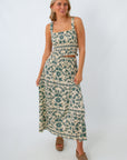 Z Supply Everglade Leya Tera Paisley Smocked Top and maxi skirt set