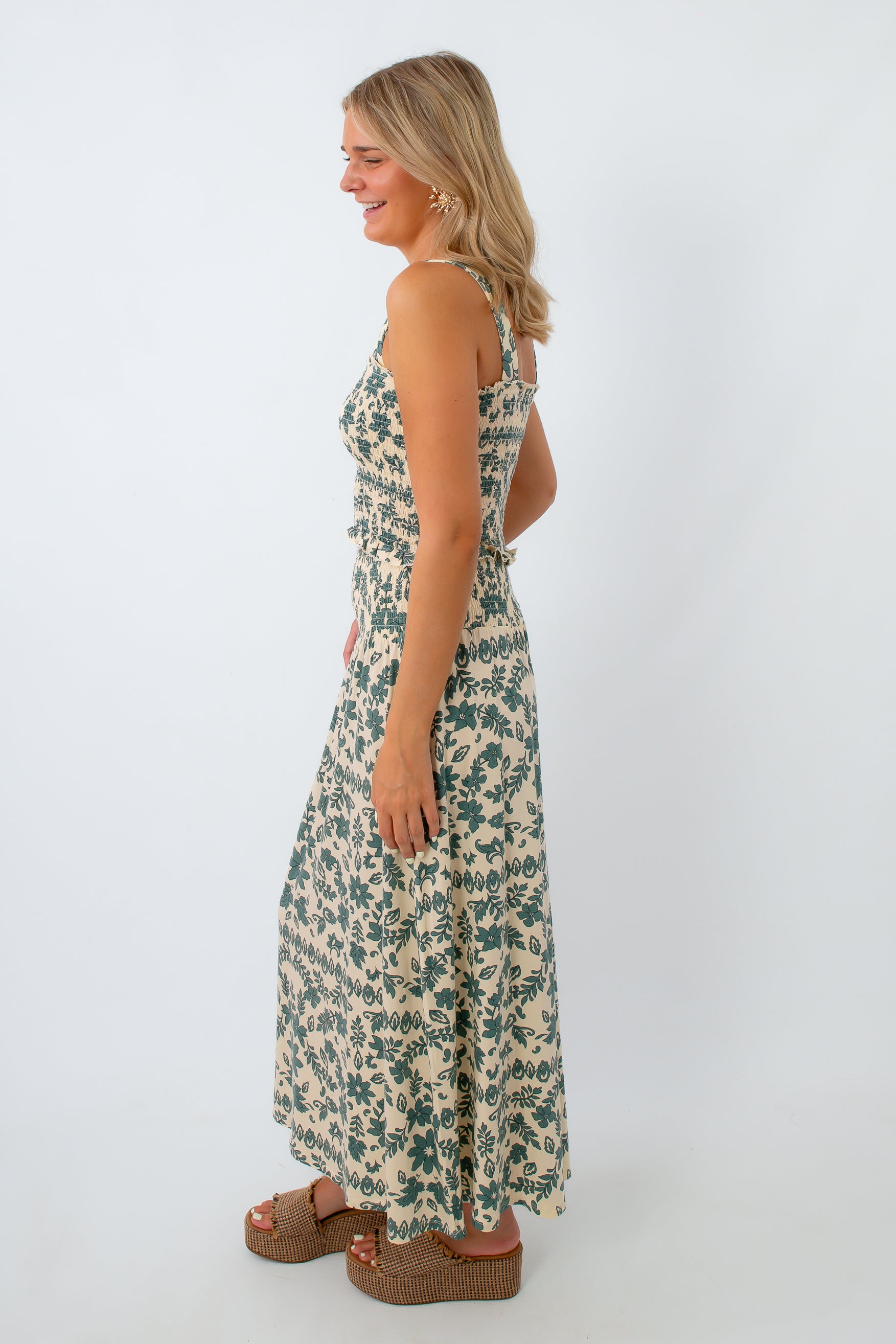 Z Supply Everglade paisley skirt set, Z supply maxi skirt and with smocked top set