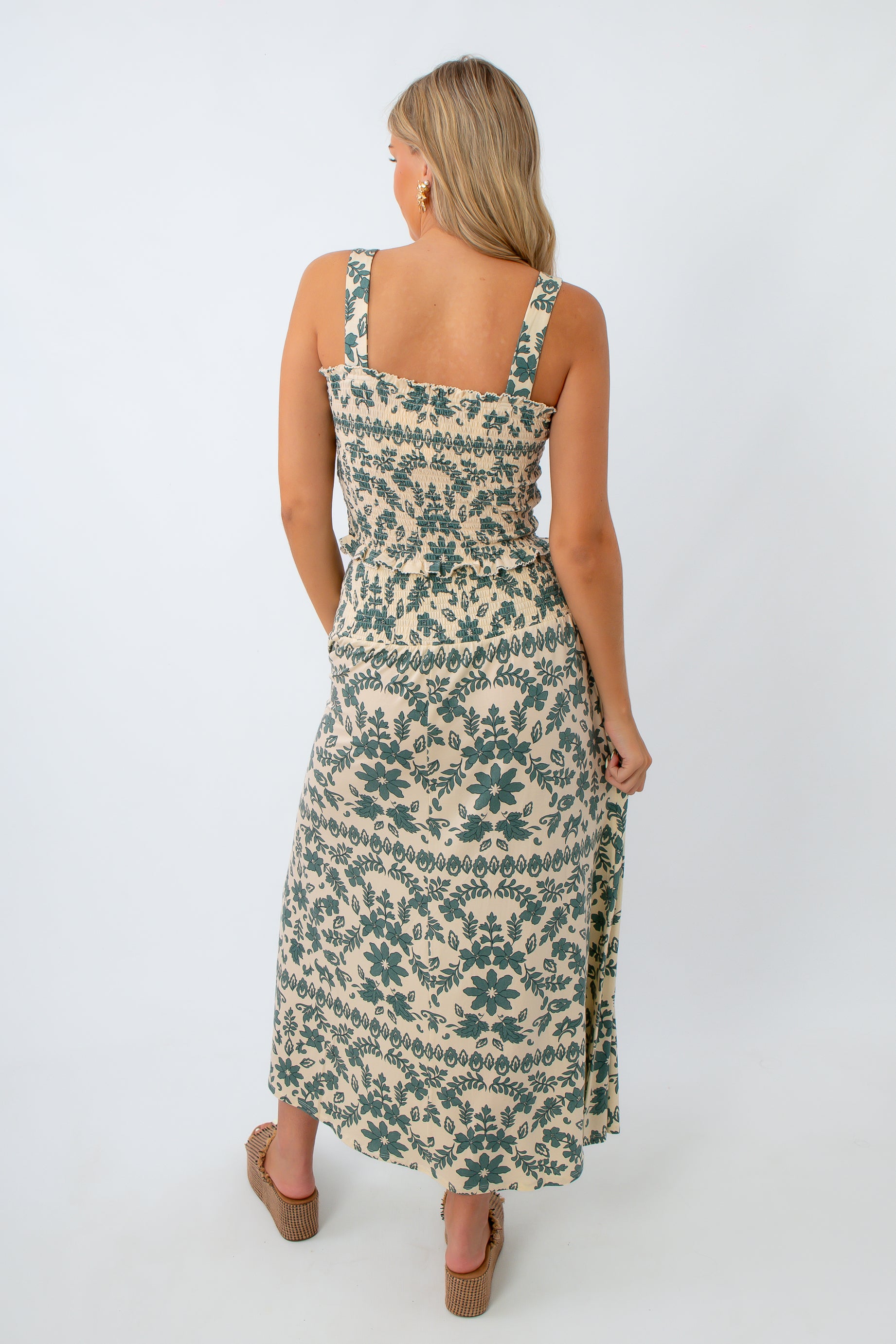 Coordinating paisley set outfit, coordinating maxi skirt and top, Floral maxi skirt and top set, fall skirt set