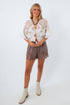 Can't Go Wrong Mocha Lace Trim Shorts
