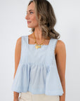 Dorothy Baby Blue Swing Top front view