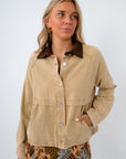 Classic barn jacket for women, classic fall jackets, beige barn jacket for women, corduroy jacket for women
