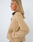 Utility jacket for women, beige fall jacket, beige outerwear, barn jacket