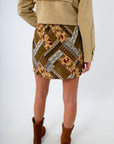 Boho bandana print mini skirt, paisley printed mini skirt, patchwork printed mini skirt, fall mini skirts