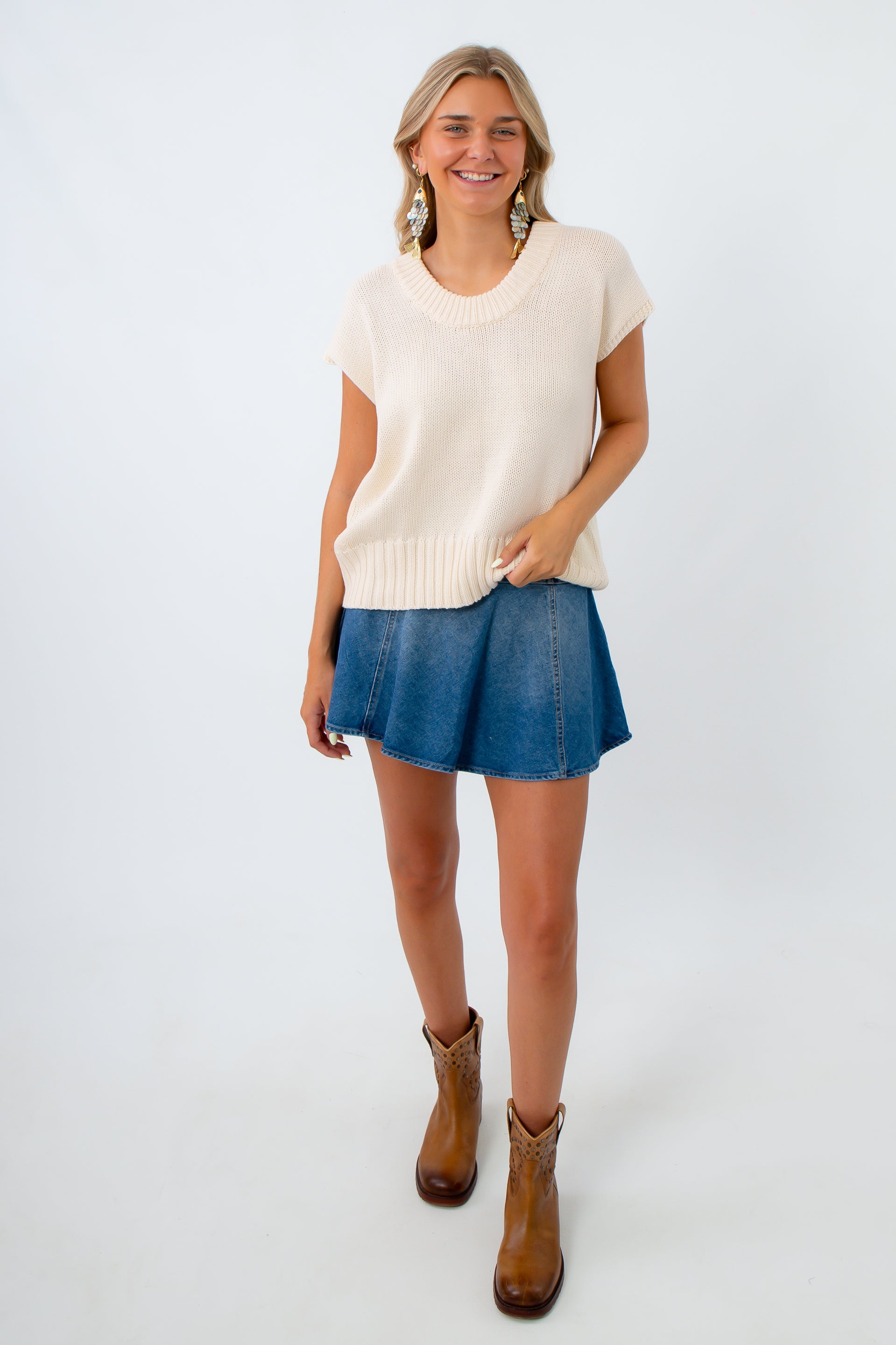 100% cotton short sleeve sweater, fall short sleeve sweaters, cream short sleeve sweater