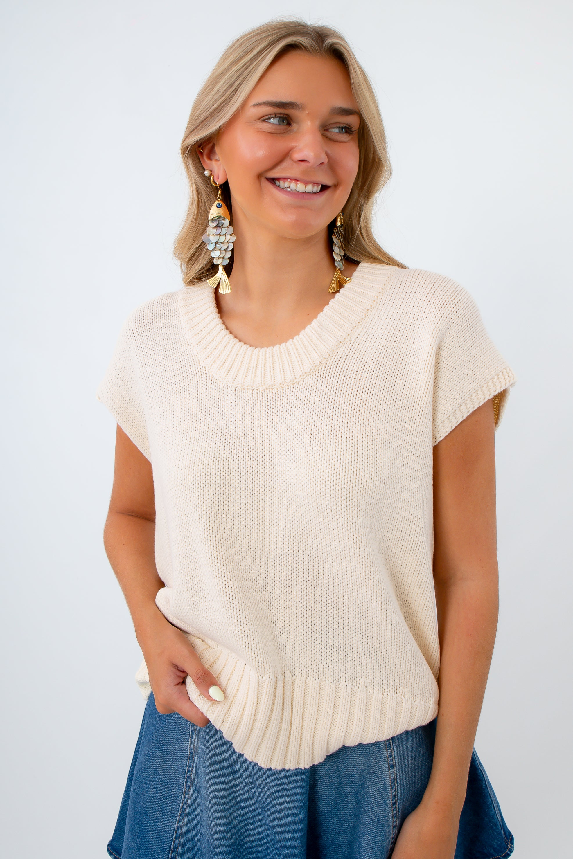 Southern Autumn Cream Knit Sweater