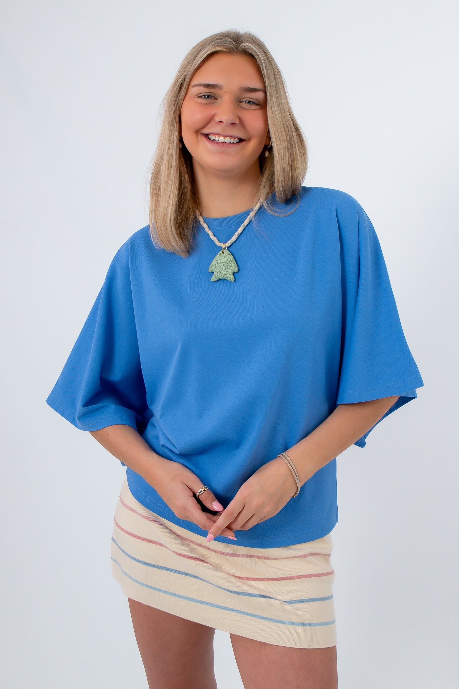 Ultramarine Glow Oversized Tee front view