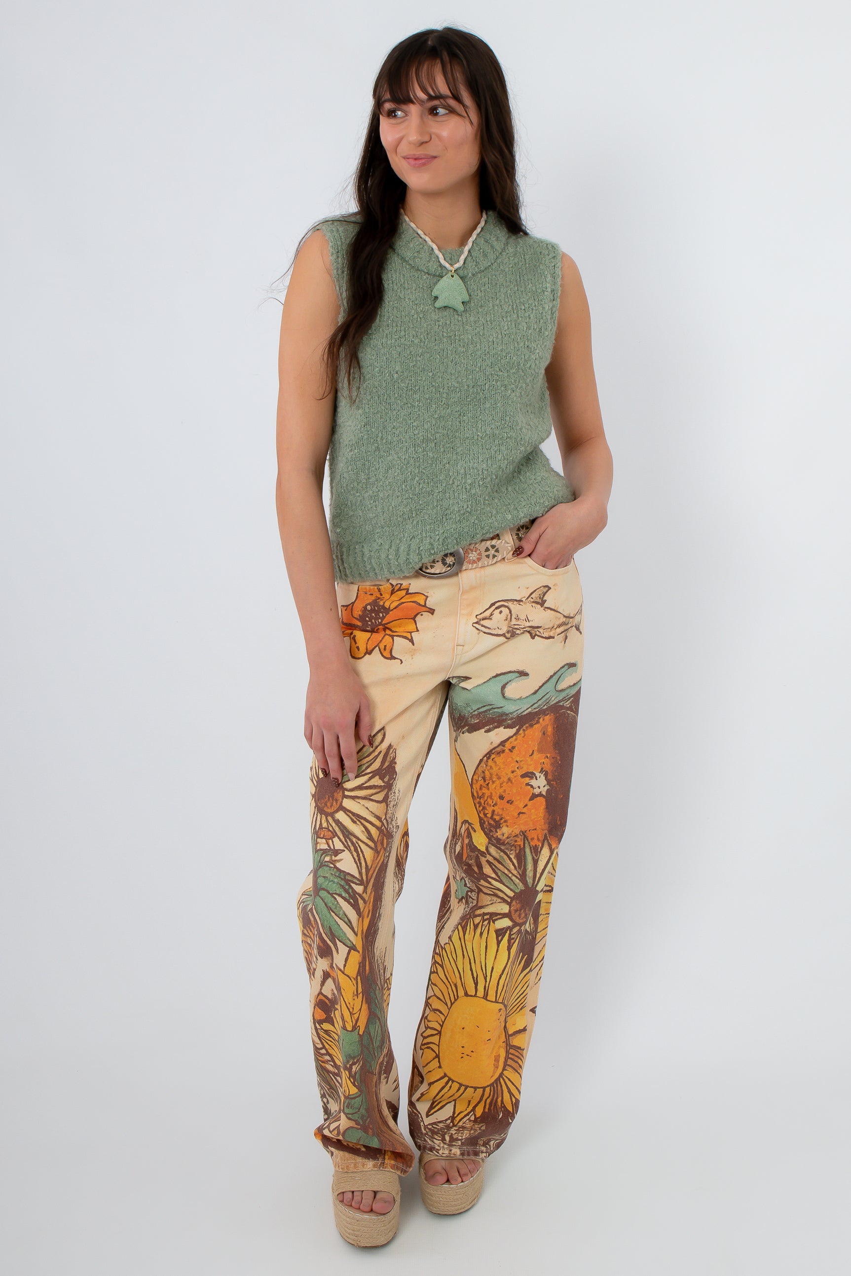 Free People Beach Scene Straight Leg Jean side view