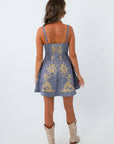 Western style dress, embroidered mini dress, fall dresses, western inspired dress