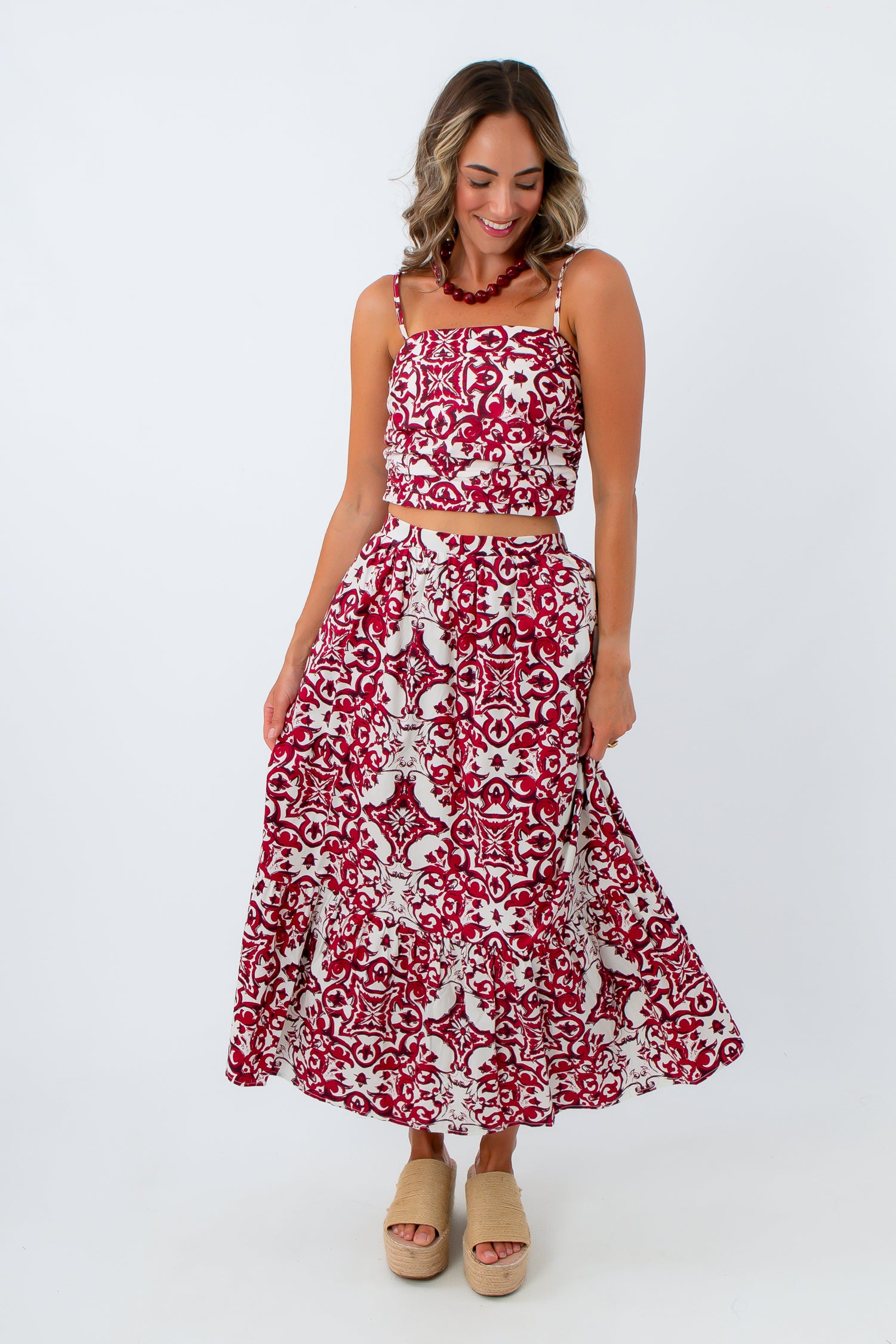 Matching crimson patterned set for Alabama fans, Matching garnet patterned set for USC fans