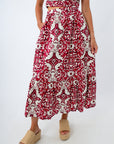 Crimson patterned skirt for Alabama gameday, garnet patterned skirt for USC gameday