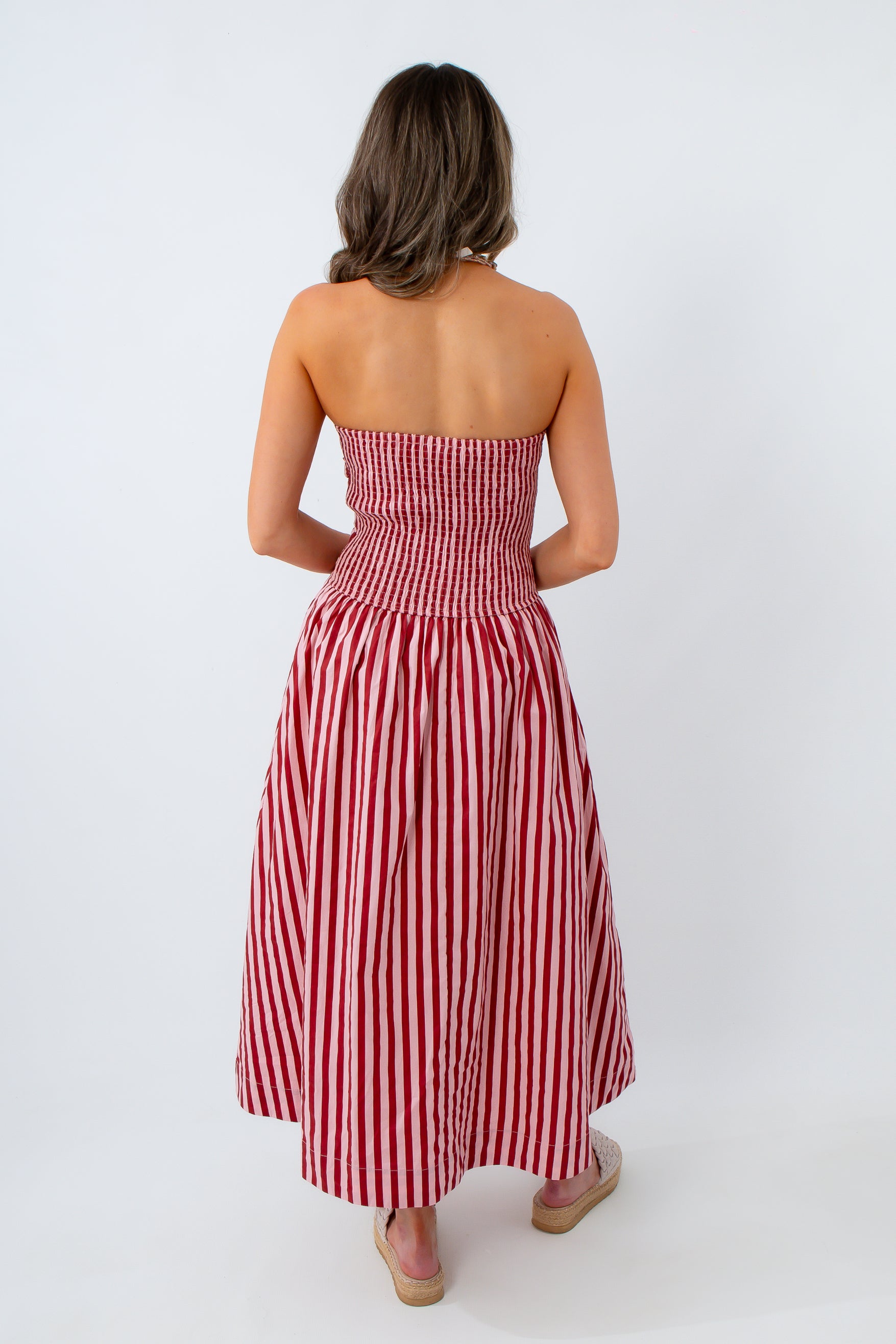 red and white striped maxi dress Candy Stripe Pink Strapless Maxi Dress