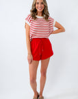 4h of july red knit shorts