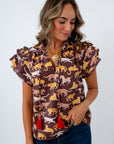 THML On The Prowl Tiger Print Top