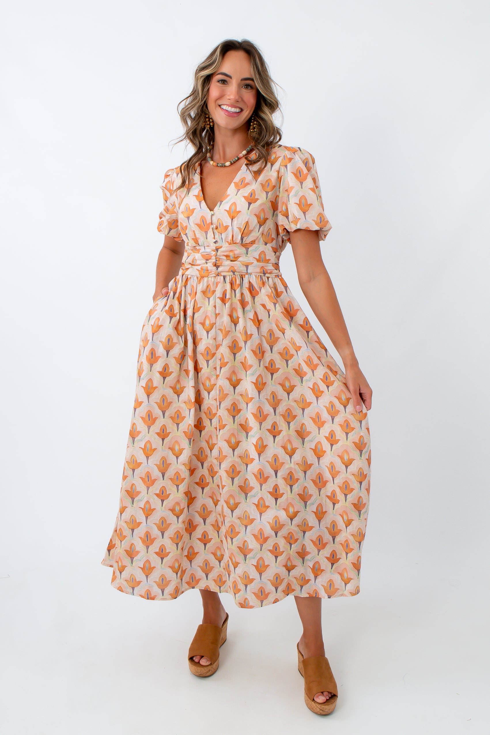 Petal Glow Floral Maxi Dress