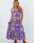 Matching purple patterned set for TCU fans, Matching purple patterned set for Clemson fans, Matching purple patterned set for LSU fans