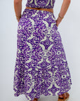 Gameday purple skirt, Gameday purple and white skirt, patterned skirt set