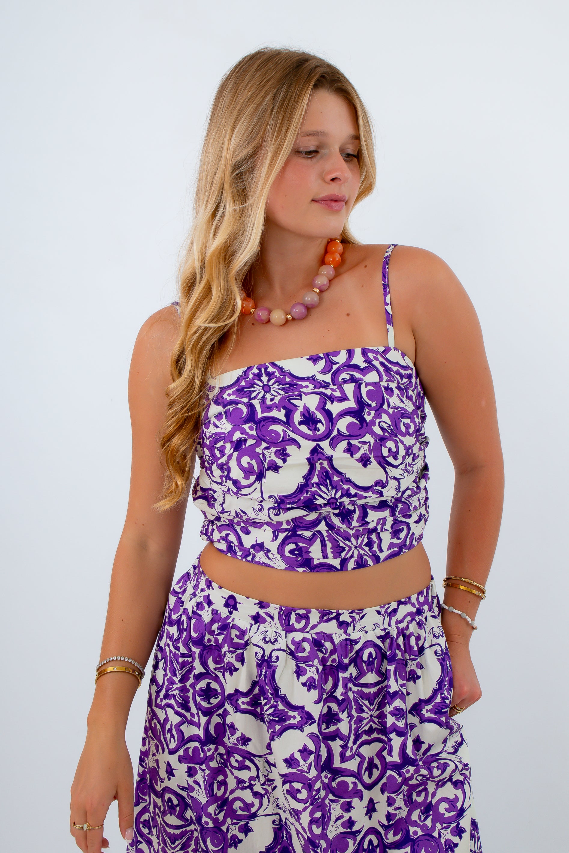 Pep Rally Purple Patterned Tank Top