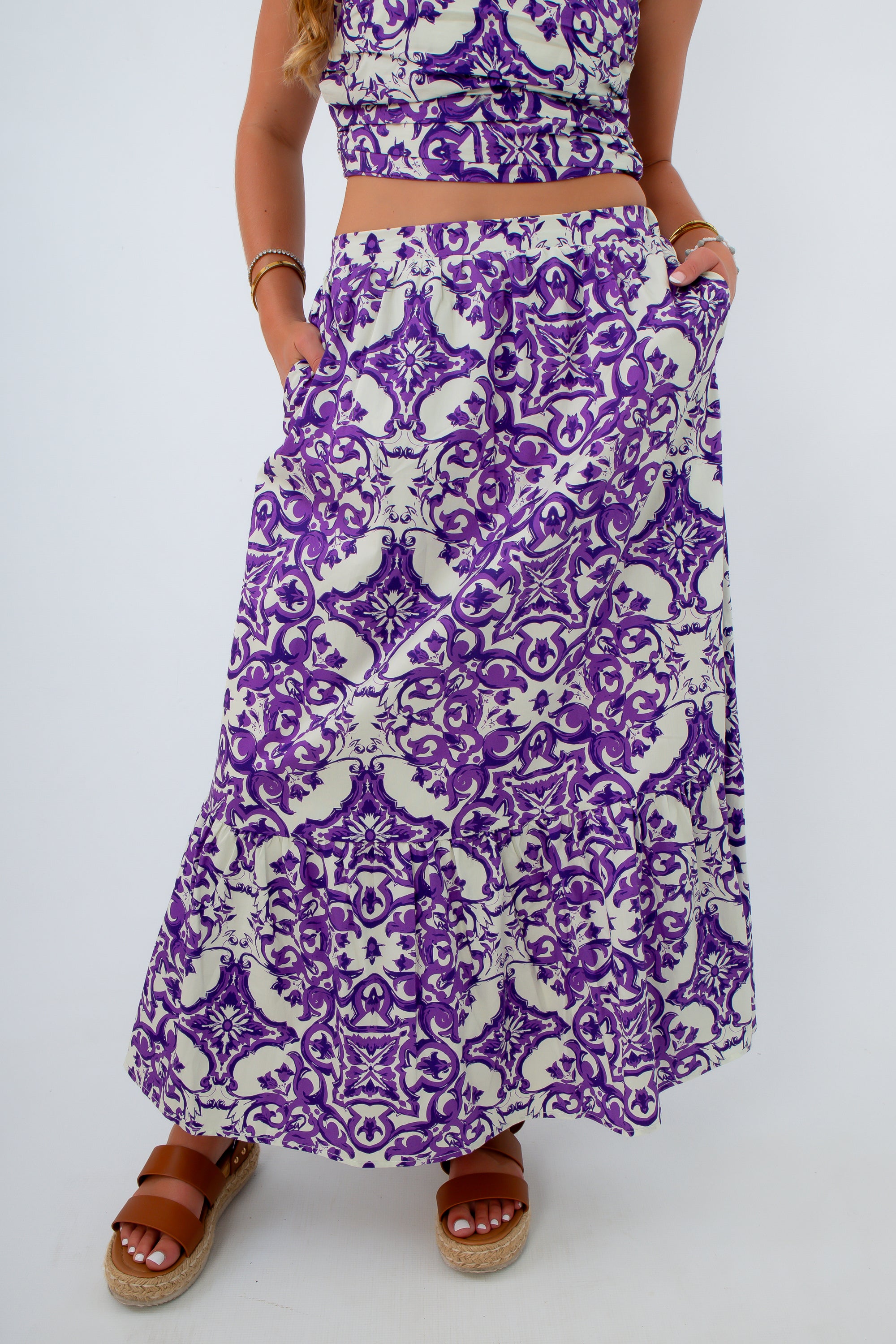 Purple patterned skirt for LSU gameday, Purple patterned skirt for Clemson gameday, Purple patterned skirt for TCU gameday