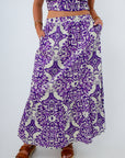Purple patterned skirt for LSU gameday, Purple patterned skirt for Clemson gameday, Purple patterned skirt for TCU gameday