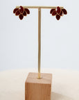 Mulberry Enamel Leaf Stud Earrings
