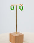 Riesling Green Beaded Loop Earrings