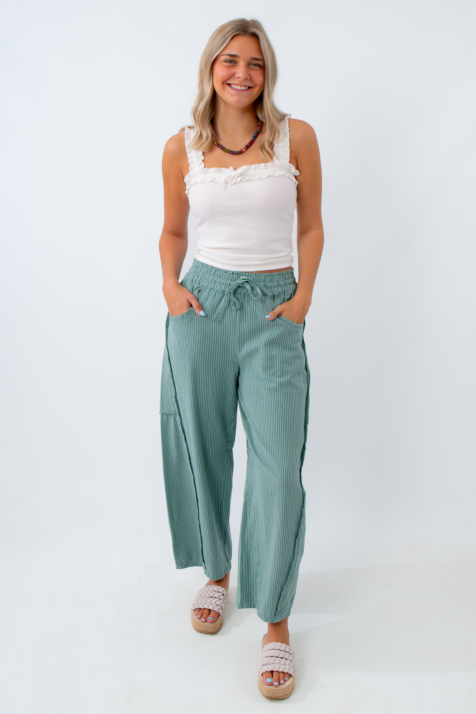 free people stripe barrel summer pant