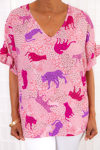 Trendiest Gal Pink Leopard Print Tunic-Entro-L. Mae Boutique