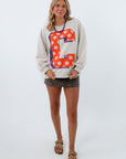 Queen of Sparkles purple and orange sweatshirt, Queen of Sparkles clemson oversized sweatshirt