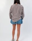 Z Supply Sandalwood Seaport Striped Poplin Button Up
