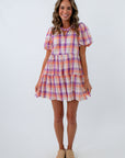 Esso Orange and Purple Plaid Mini Dress clemson gameday