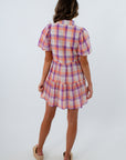 tcec orange and purple plaid gingham mini dress for game day orange
