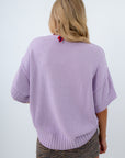 Purple short sleeve sweater for fall, lavender sweater, LSU game day top, ECU game day outfit