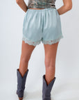 Can't Go Wrong Mint Lace Trim Shorts