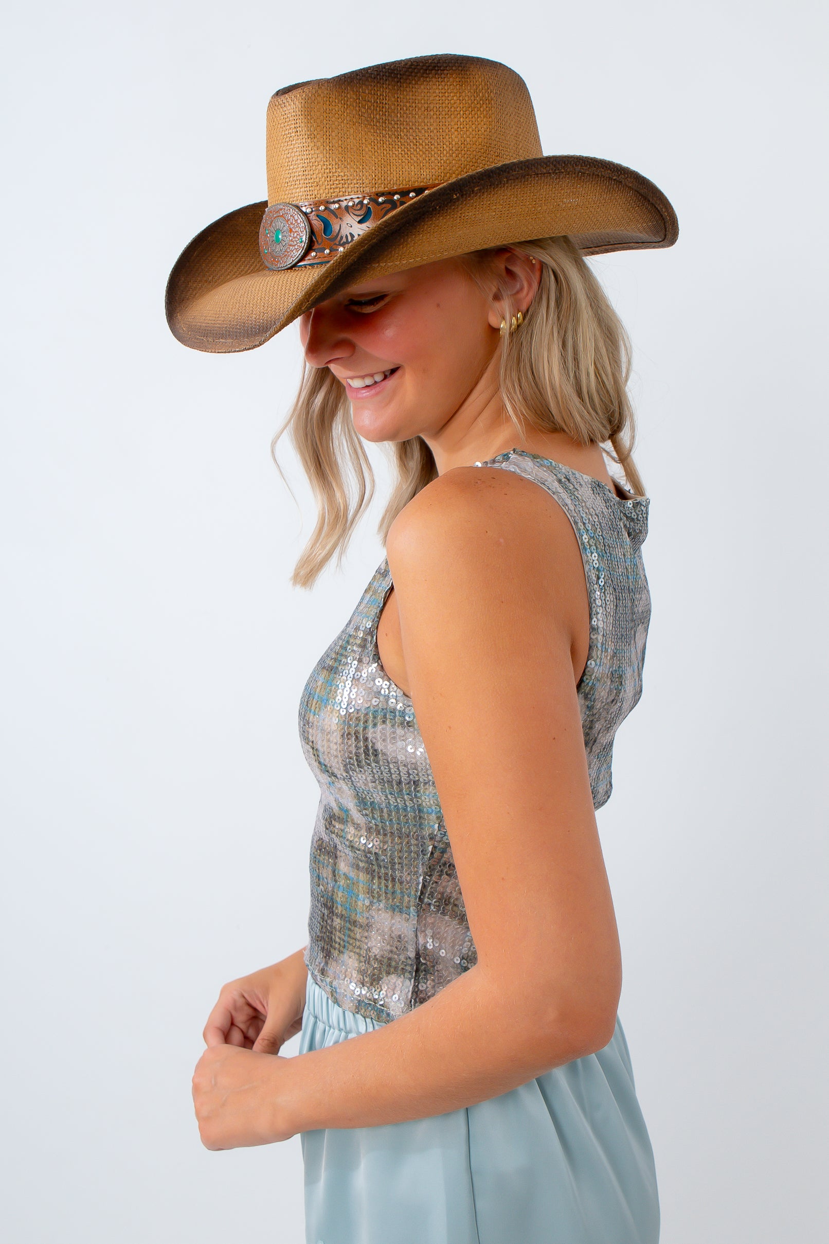 shimmer top for summer concert outfit
