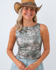 sequin tank top styled for country concert