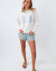Beach Bum Surfboard Patch Graphic Sweatshirt