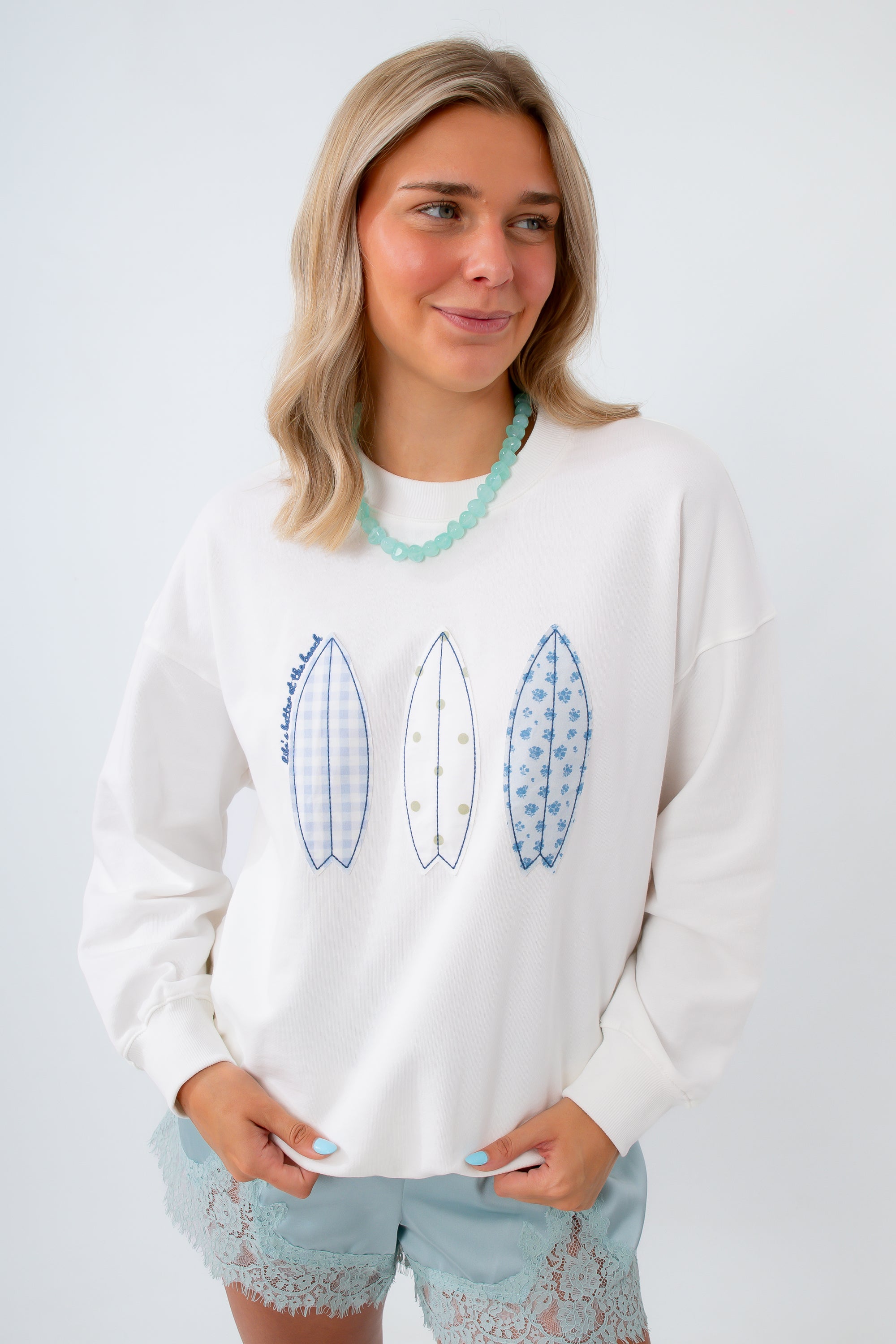 trendy patchwork sweatshirt for summer