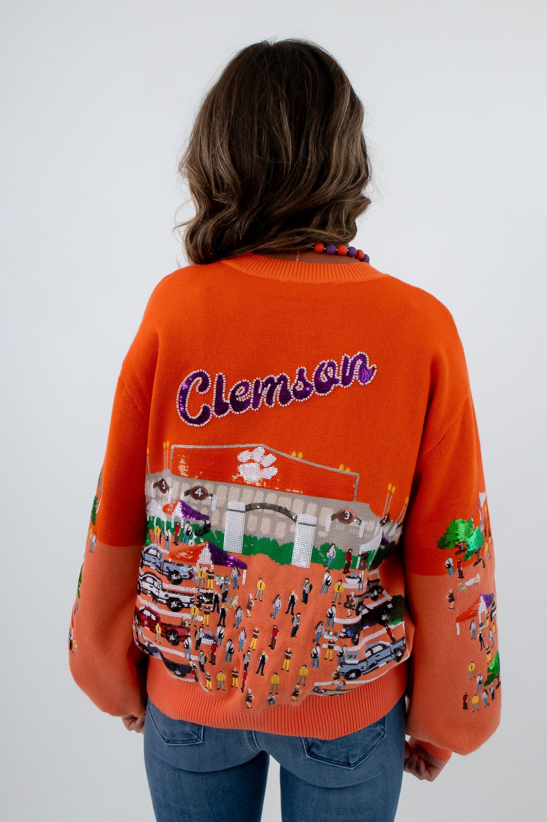 Queen of Sparkles collegiate collection Clemson, Queen of Sparkles Clemson cardigan, Queen of Sparkles Clemson