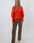 Daze Denim Cool Cat Leopard Far Out Wide Leg Jean