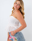 Crisp White Eyelet Halter Top