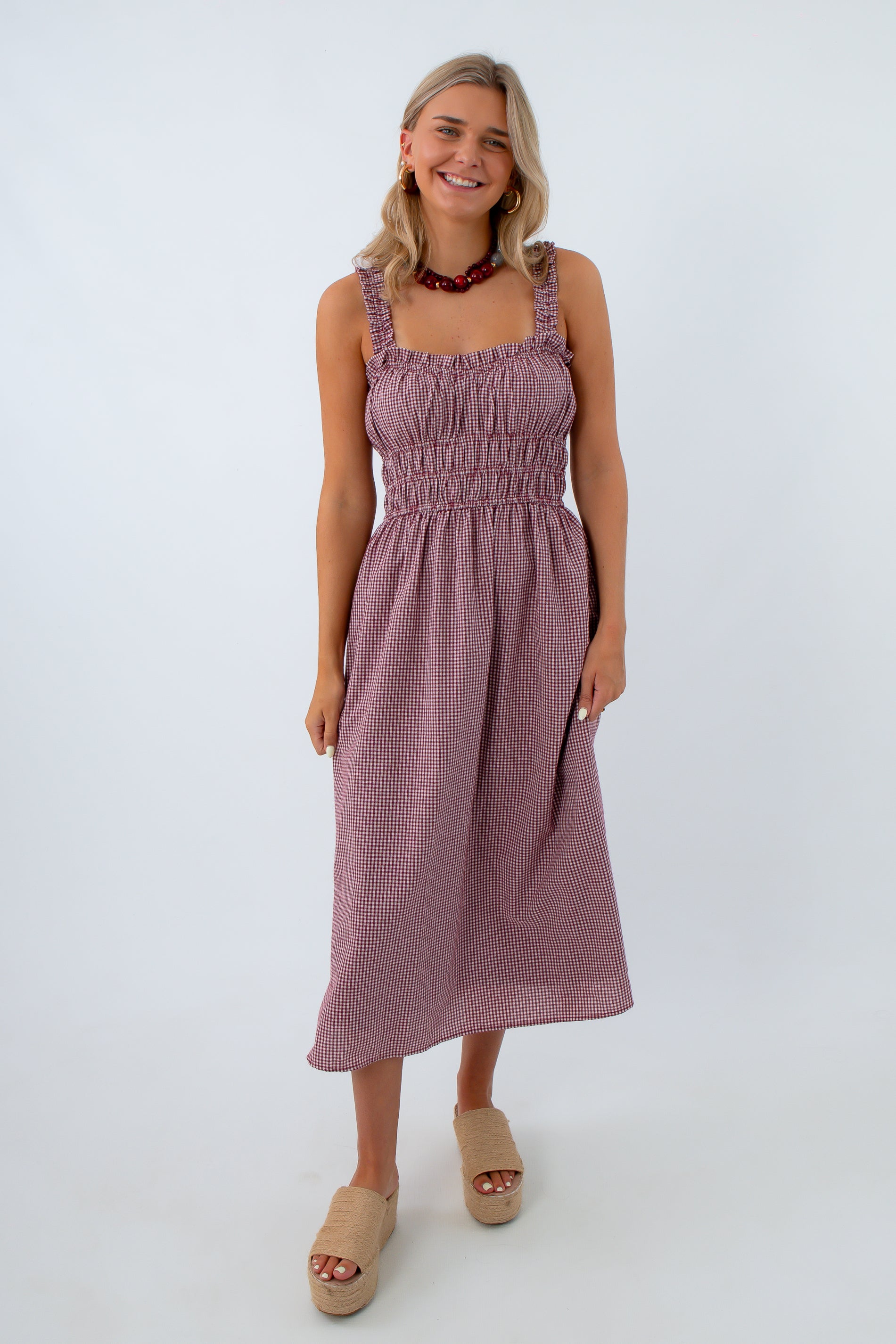 University of South Carolina gameday dress, University of Alabama gameday dress, red and white dress