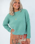 Out Of Range Pistachio Textured Sweater