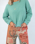 Out Of Range Pistachio Textured Sweater