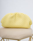 Mindy Butter Yellow Woven Clutch