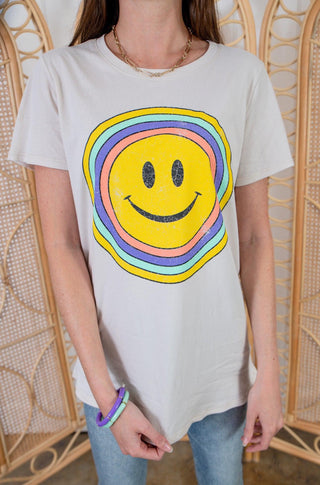 All Smiles Happy Face Graphic Tee-Tres Bien-L. Mae Boutique