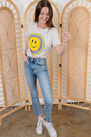 All Smiles Happy Face Graphic Tee-Tres Bien-L. Mae Boutique
